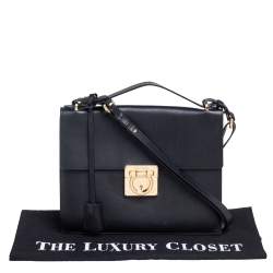 مملوكة مسبقًا حقيبة سالفاتوري فيراغامو غانسيو جلد أسود قفل يد علوية