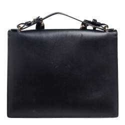 مملوكة مسبقًا حقيبة سالفاتوري فيراغامو غانسيو جلد أسود قفل يد علوية