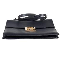 مملوكة مسبقًا حقيبة سالفاتوري فيراغامو غانسيو جلد أسود قفل يد علوية