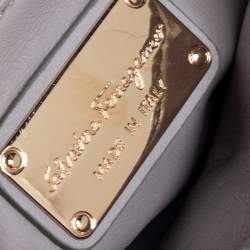 Pre Owned Salvatore Ferragamo Grey Satin Mini Sofia Crossbody Bag