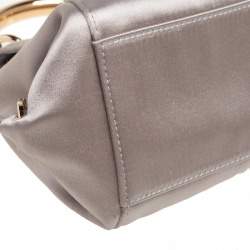 Pre Owned Salvatore Ferragamo Grey Satin Mini Sofia Crossbody Bag
