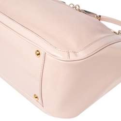 Pre Owned Salvatore Ferragamo Pink Leather and Patent Leather Betulla Tote