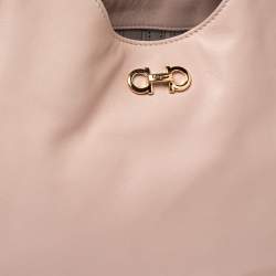 Pre Owned Salvatore Ferragamo Pink Leather and Patent Leather Betulla Tote