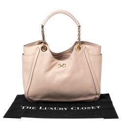 Pre Owned Salvatore Ferragamo Pink Leather and Patent Leather Betulla Tote