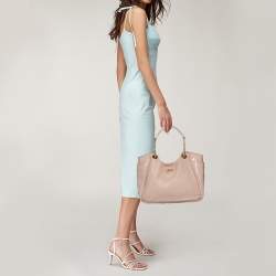 Pre Owned Salvatore Ferragamo Pink Leather and Patent Leather Betulla Tote