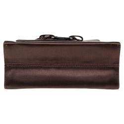 Pre Owned حقيبة سالفاتوري فيراغامو ساتان بني داكن مزخرف كريستال بفيونكة ويد علوية