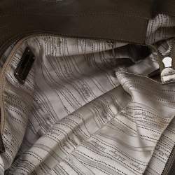 Pre Owned Salvatore Ferragamo Metallic Olive Leather Tote