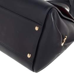 Pre Owned Salvatore Ferragamo Black Leather Large Sofia Top Handle Bag