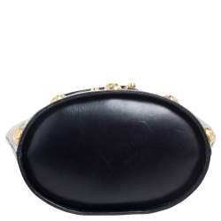 Pre Owned Salvatore Ferragamo Black Leather Vintage Flap-Lock Bucket Bag 