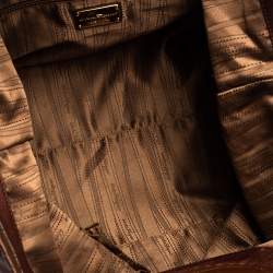 Pre Owned Salvatore Ferragamo Brown Leather Gancini Satchel