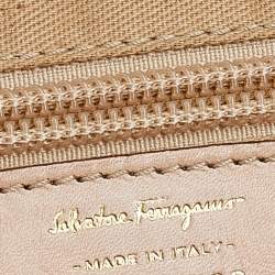 Pre Owned Salvatore Ferragamo Multicolor Printed Nylon and Leather Flap Shoulder Bag