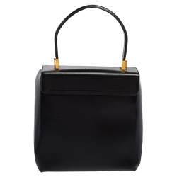 مملوكة مسبقًا حقيبة سالفاتوري فيراغامو جلد أسود بيد علوية