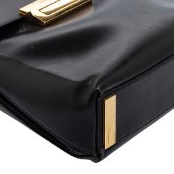 مملوكة مسبقًا حقيبة سالفاتوري فيراغامو جلد أسود بيد علوية