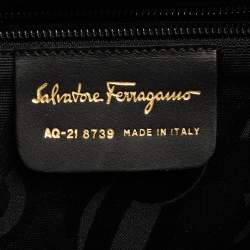 مملوكة مسبقًا حقيبة سالفاتوري فيراغامو جلد أسود بيد علوية