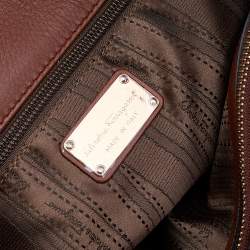 Pre Owned Salvatore Ferragamo Brown Leather Gancini Tote
