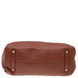 Pre Owned Salvatore Ferragamo Brown Leather Gancini Tote