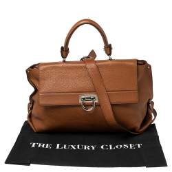 Pre Owned حقيبة سالفاتوري فيراغامو صوفيا جلد بني كبيرة بيد علوية