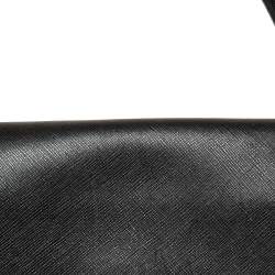 Pre Owned Salvatore Ferragamo Black Leather Gancio Flap Satchel