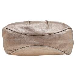Salvatore Ferragamo Metallic Bronze Leather Miss Vara Bow Tote