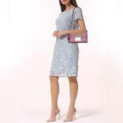 Pre Owned Salvatore Ferragamo Magenta Leather Gancio Lock Top Handle Bag