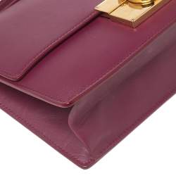 Pre Owned Salvatore Ferragamo Magenta Leather Gancio Lock Top Handle Bag