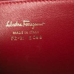 Pre Owned Salvatore Ferragamo Magenta Leather Gancio Lock Top Handle Bag