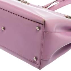 Pre Owned Salvatore Ferragamo Purple Leather Gancini Buckle Tote