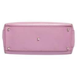 Pre Owned Salvatore Ferragamo Purple Leather Gancini Buckle Tote