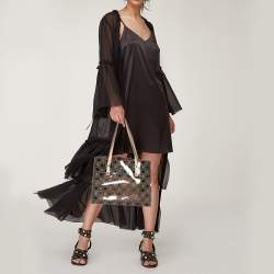 مملوكة مسبقًا Salvatore Ferragamo Beige/Brown Logo Print PVC Tote