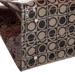 مملوكة مسبقًا Salvatore Ferragamo Beige/Brown Logo Print PVC Tote