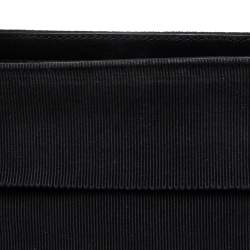 Pre Owned Salvatore Ferragamo Black Ruffle Canvas and Leather Chain Shoulder Bag