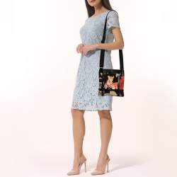 Pre Owned حقيبة كتف سالفاتوري فيراغامو جانغل سافاري جلد ونايلون متعدد الألوان مطبوع