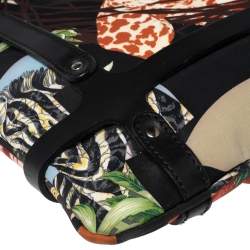 Pre Owned حقيبة كتف سالفاتوري فيراغامو جانغل سافاري جلد ونايلون متعدد الألوان مطبوع