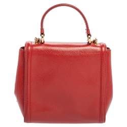 مملوكة مسبقًا حقيبة سالفاتوري فيراغامو كاري جلد حمراء يد علوية