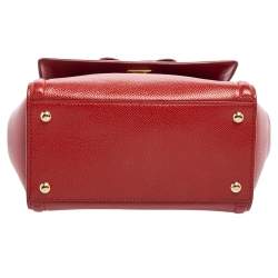 مملوكة مسبقًا حقيبة سالفاتوري فيراغامو كاري جلد حمراء يد علوية