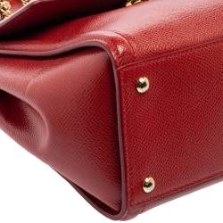 مملوكة مسبقًا حقيبة سالفاتوري فيراغامو كاري جلد حمراء يد علوية