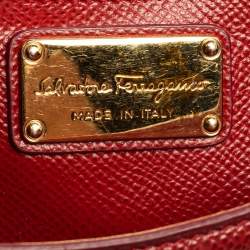 مملوكة مسبقًا حقيبة سالفاتوري فيراغامو كاري جلد حمراء يد علوية