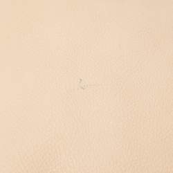 Salvatore Ferragamo Beige Pebbled Leather Dotty Tote 