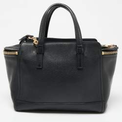 Pre Owned حقيبة يد سالفاتوري فيراغامو أريانا جلد سوداء بسحاب