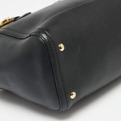 Pre Owned حقيبة يد سالفاتوري فيراغامو أريانا جلد سوداء بسحاب