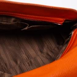 Pre Owned حقيبة سالفاتورى فيراغامو صوفيا  جلد برتقالية بيد علوية 