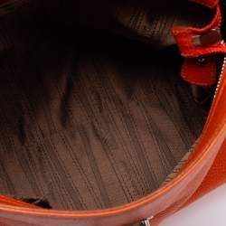 Pre Owned حقيبة سالفاتورى فيراغامو صوفيا  جلد برتقالية بيد علوية 