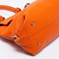 Pre Owned حقيبة سالفاتورى فيراغامو صوفيا  جلد برتقالية بيد علوية 