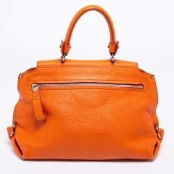 Pre Owned حقيبة سالفاتورى فيراغامو صوفيا  جلد برتقالية بيد علوية 