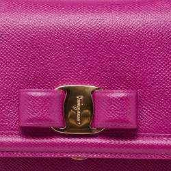 Pre Owned Salvatore Ferragamo Pink Leather Carrie Top Handle Bag