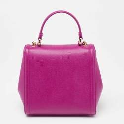Pre Owned Salvatore Ferragamo Pink Leather Carrie Top Handle Bag