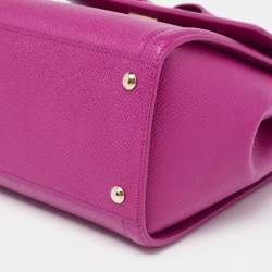 Pre Owned Salvatore Ferragamo Pink Leather Carrie Top Handle Bag