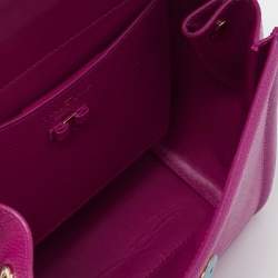 Pre Owned Salvatore Ferragamo Pink Leather Carrie Top Handle Bag