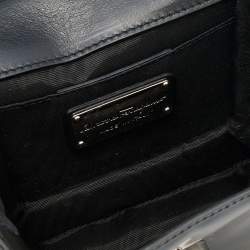 Pre Owned حقيبة كتف سالفاتوري فيراغامو جلد أسود لامع مزينة فيونكة فارا بسلسلة