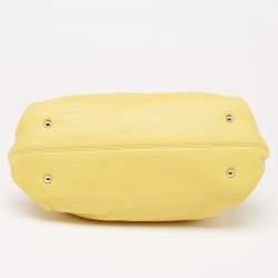 Pre Owned Salvatore Ferragamo Yellow Leather Medium Sofia Top Handle Bag